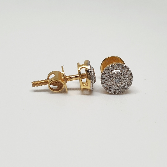 18K Gold & Natural Diamonds Stud Earrings For Women - Picture 6 of 6